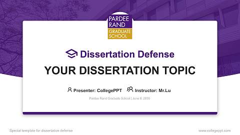Pardee Rand Graduate School Graduation Thesis Defense PPT Template