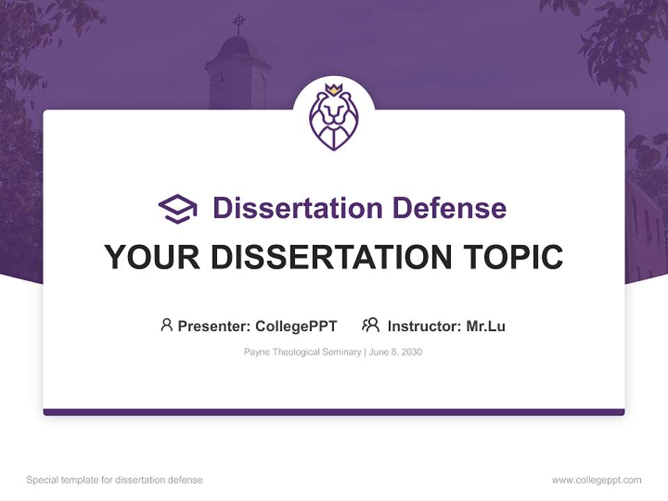 Payne Theological Seminary Graduation Thesis Defense PPT Template4:3 ratio PPT effect preview image7