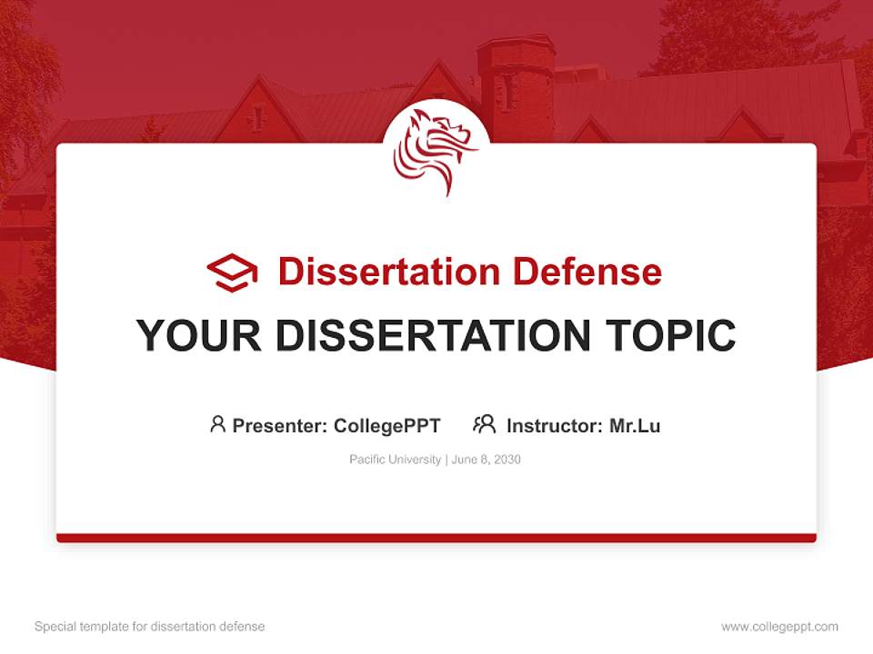 Pacific University Graduation Thesis Defense PPT Template4:3 ratio PPT effect preview image7