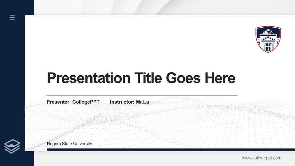 Rogers State University Thesis Proposal/Graduation Defense PPT Template16:9 ratio PPT effect preview image