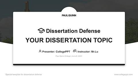 Paul Quinn College Graduation Thesis Defense PPT Template