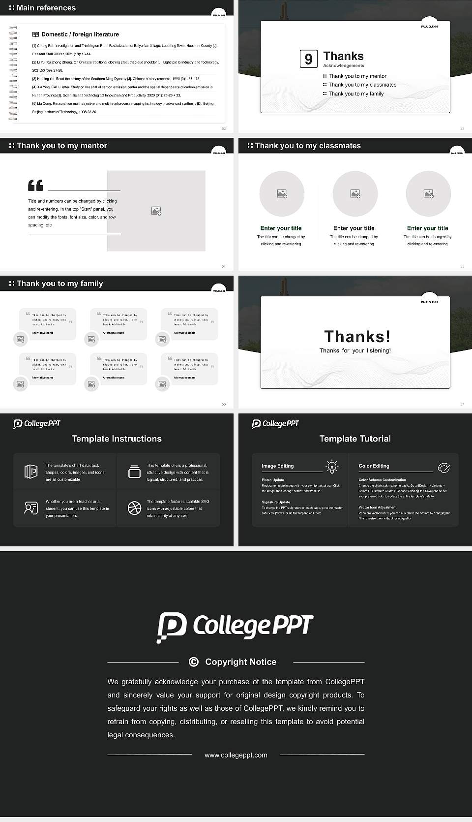 Paul Quinn College Graduation Thesis Defense PPT Template16:9 ratio PPT effect preview image7