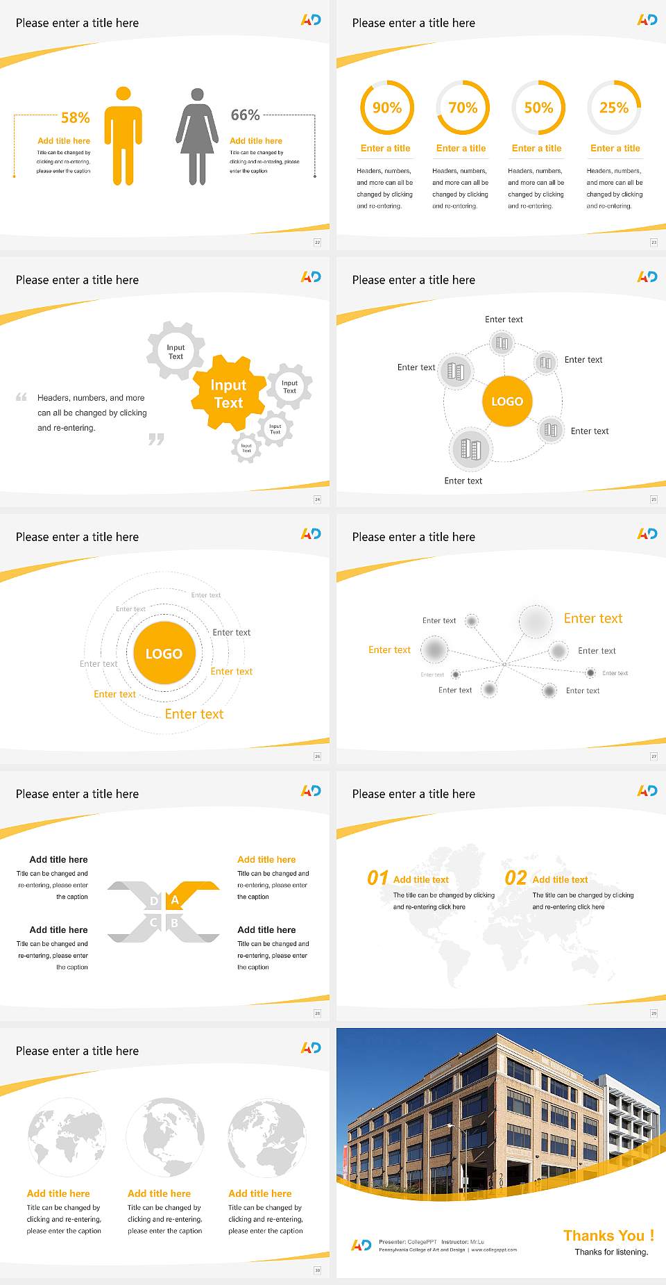 Pennsylvania College of Art and Design Course/Courseware Creation PPT Template4:3 ratio PPT effect preview image4