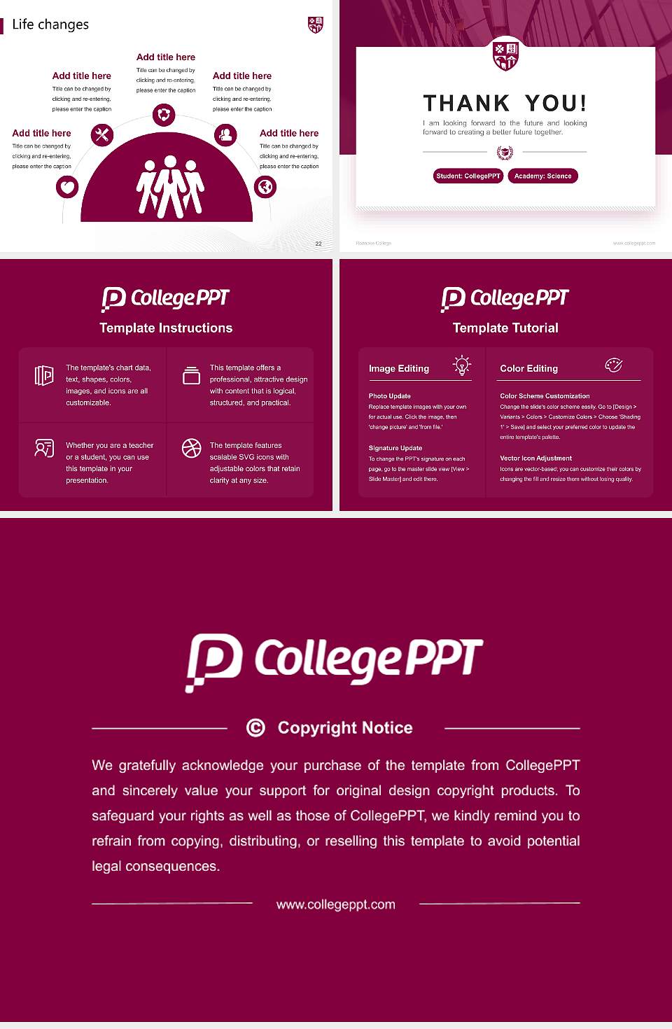 Roanoke College National Scholarship Defense PPT Template4:3 ratio PPT effect preview image4