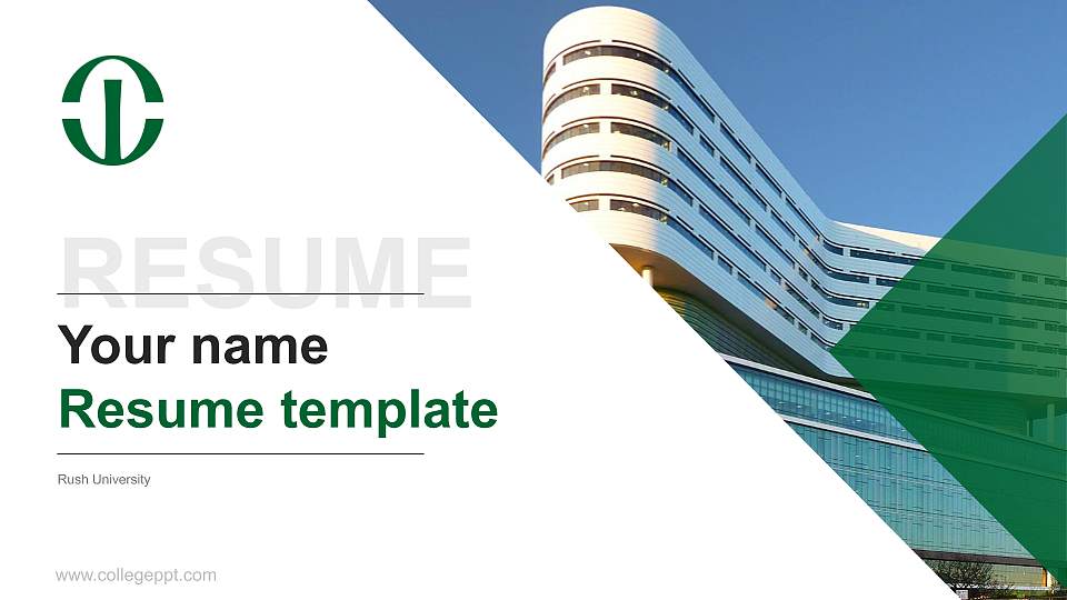 Rush University Resume PPT Template16:9 ratio PPT effect preview image