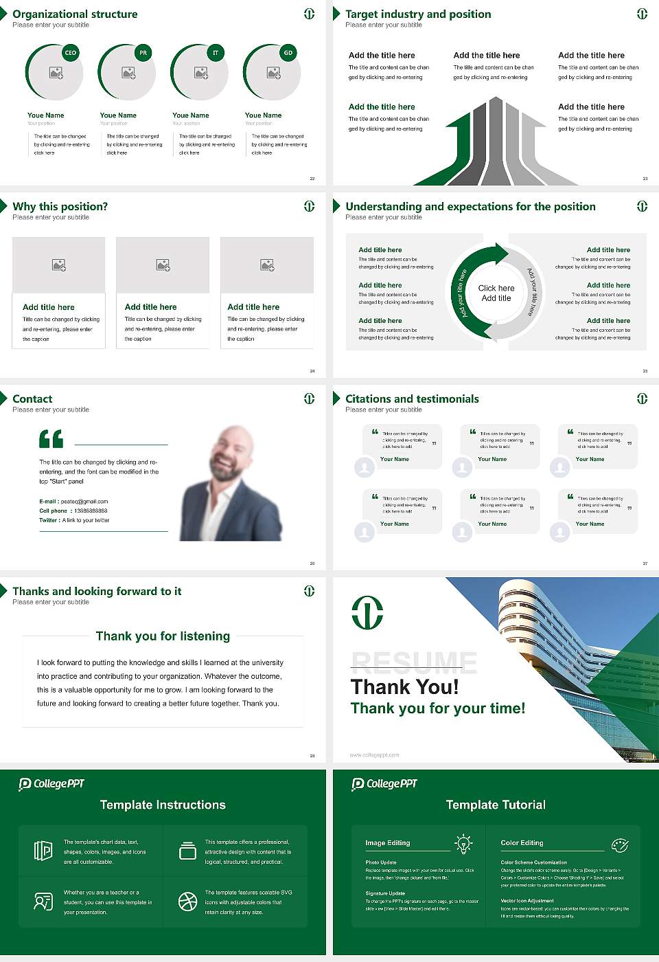 Rush University Resume PPT Template16:9 ratio PPT effect preview image4