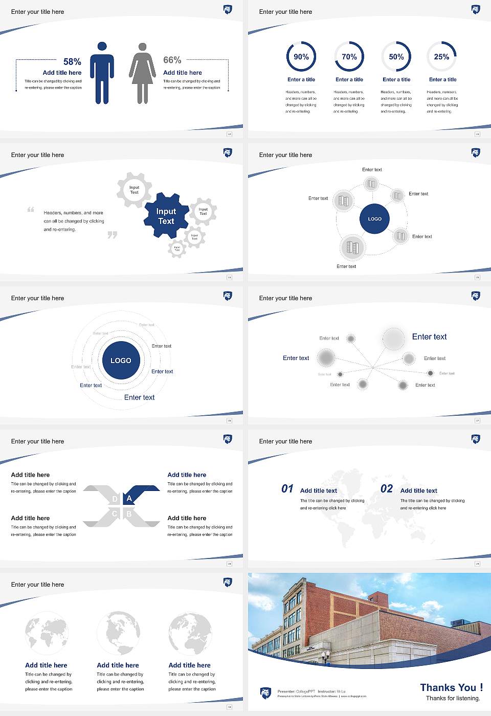 Pennsylvania State University-Penn State Altoona Course/Courseware Creation PPT Template16:9 ratio PPT effect preview image4
