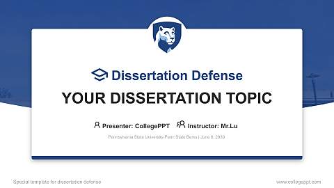 Pennsylvania State University-Penn State Berks Graduation Thesis Defense PPT Template