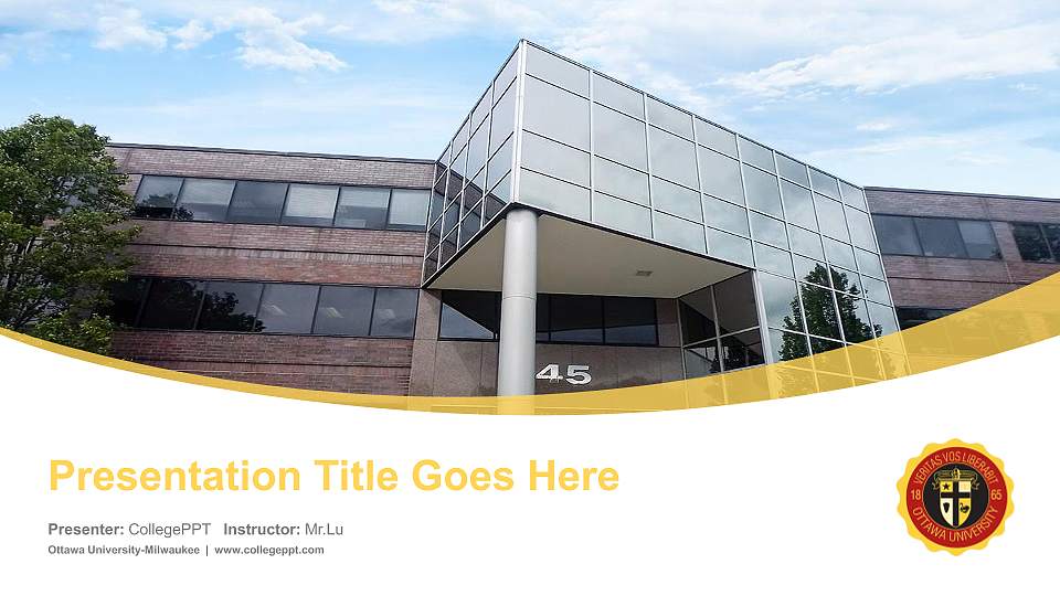 Ottawa University-Milwaukee Course/Courseware Creation PPT Template16:9 ratio PPT effect preview image