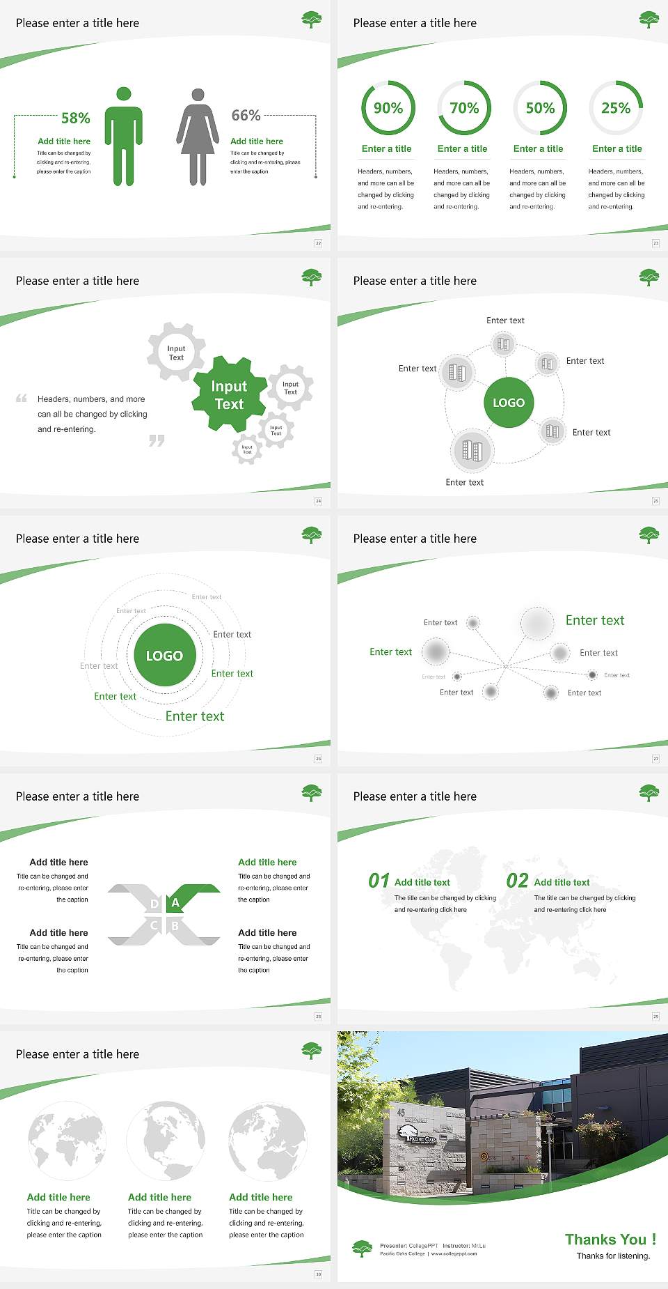 Pacific Oaks College Course/Courseware Creation PPT Template4:3 ratio PPT effect preview image4