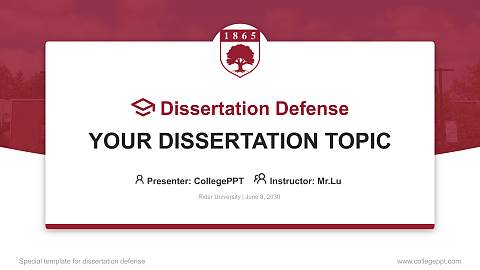 Rider University Graduation Thesis Defense PPT Template