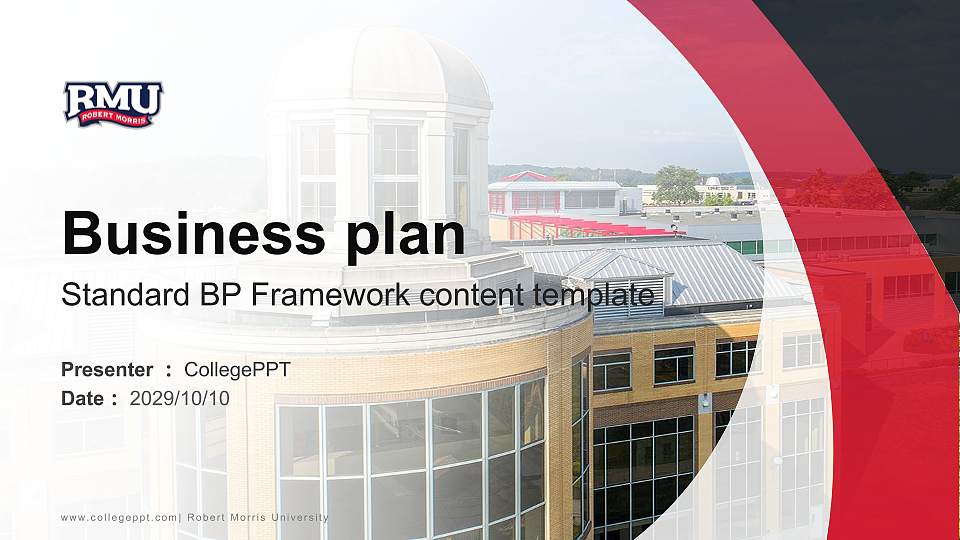 Robert Morris University Competition/Entrepreneurship Contest PPT Template16:9 ratio PPT effect preview image