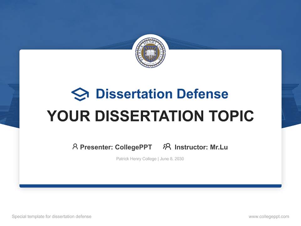 Patrick Henry College Graduation Thesis Defense PPT Template4:3 ratio PPT effect preview image7