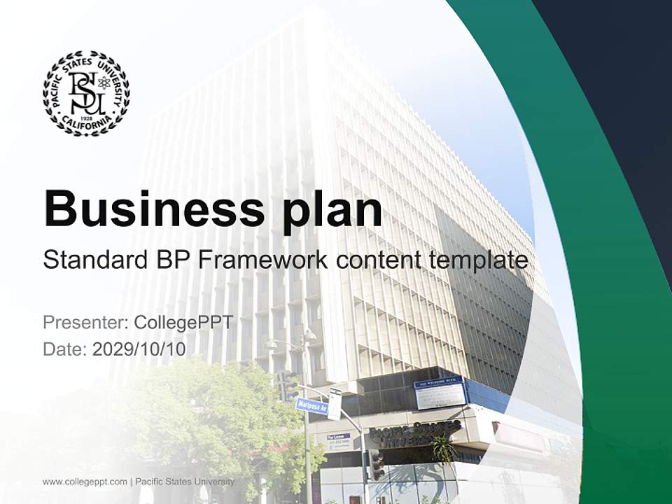 Pacific States University Competition/Entrepreneurship Contest PPT Template4:3 ratio PPT effect preview image9