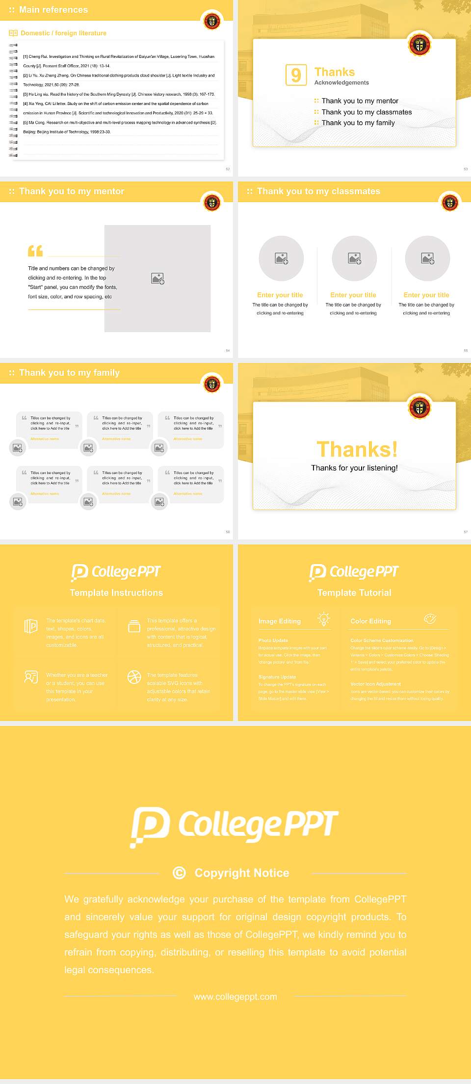 Ottawa University-Ottawa Graduation Thesis Defense PPT Template4:3 ratio PPT effect preview image7