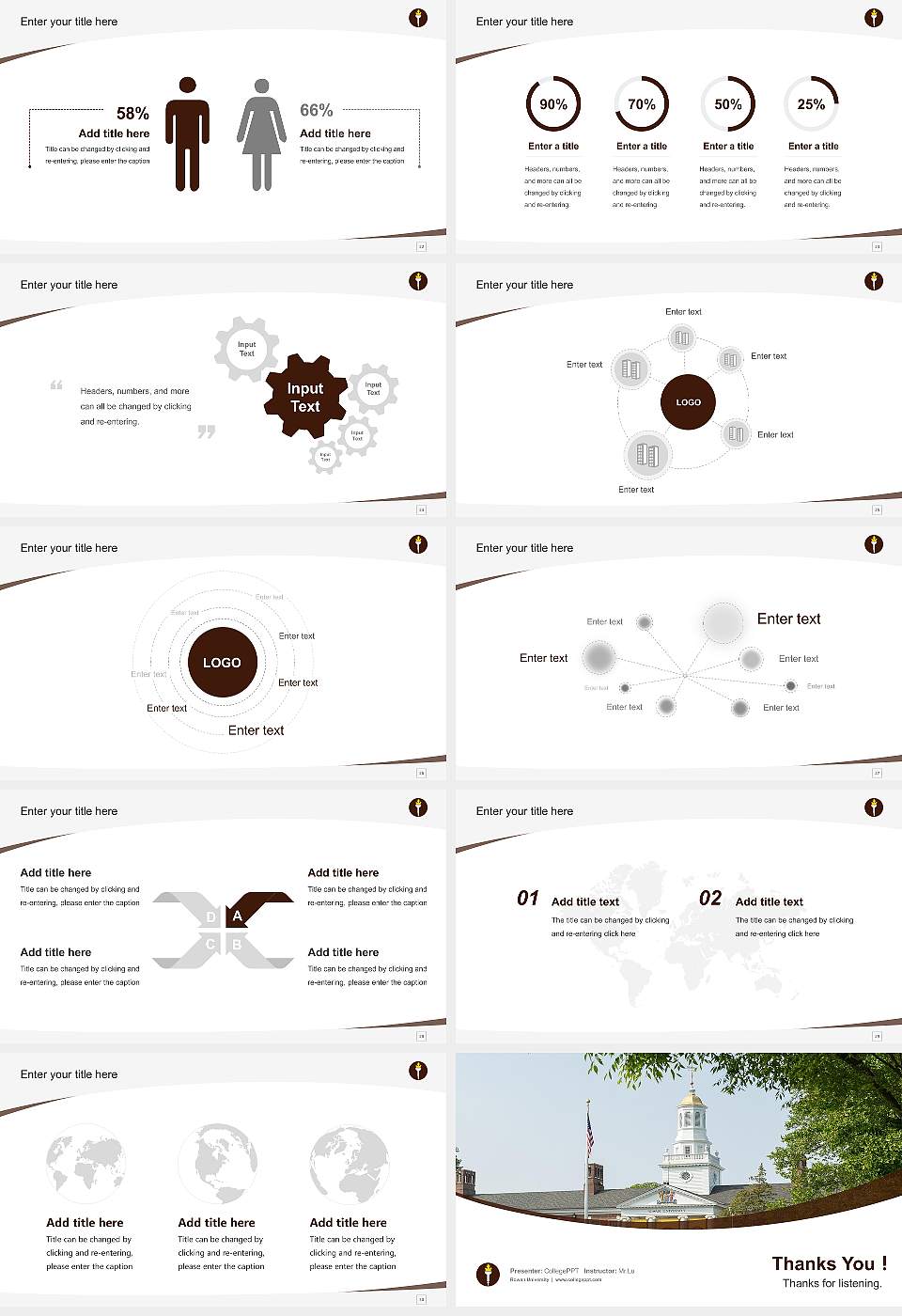 Rowan University Course/Courseware Creation PPT Template16:9 ratio PPT effect preview image4