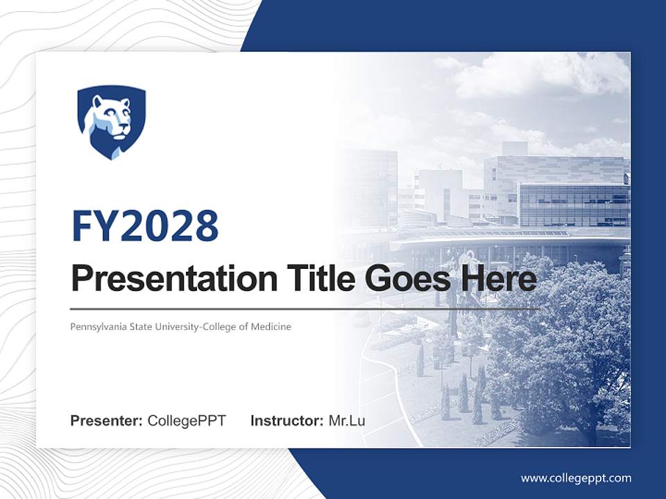 Pennsylvania State University-College of Medicine Academic Presentation/Research Findings Report PPT Template4:3 ratio PPT effect preview image5