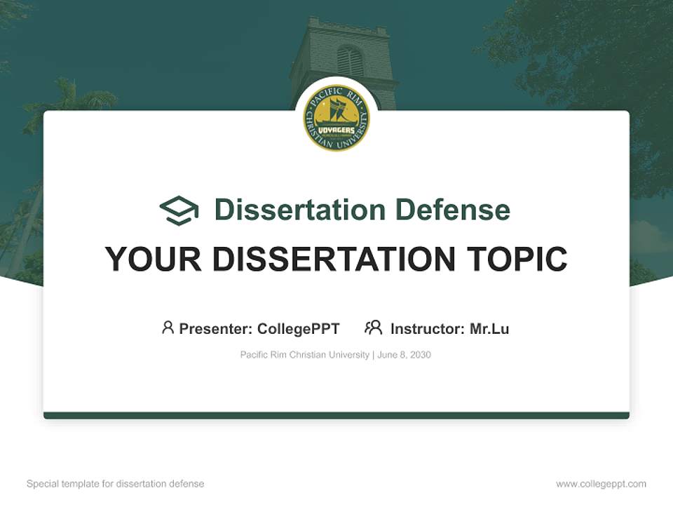 Pacific Rim Christian University Graduation Thesis Defense PPT Template4:3 ratio PPT effect preview image7