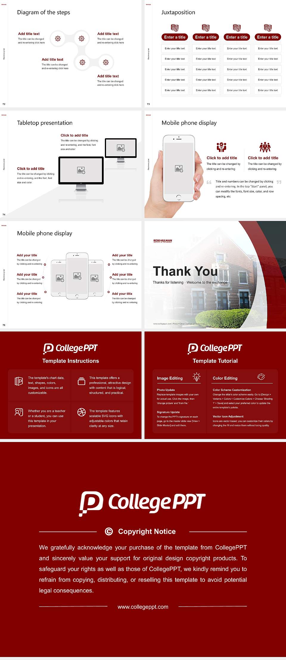Rose-Hulman Institute of Technology Competition/Entrepreneurship Contest PPT Template4:3 ratio PPT effect preview image9