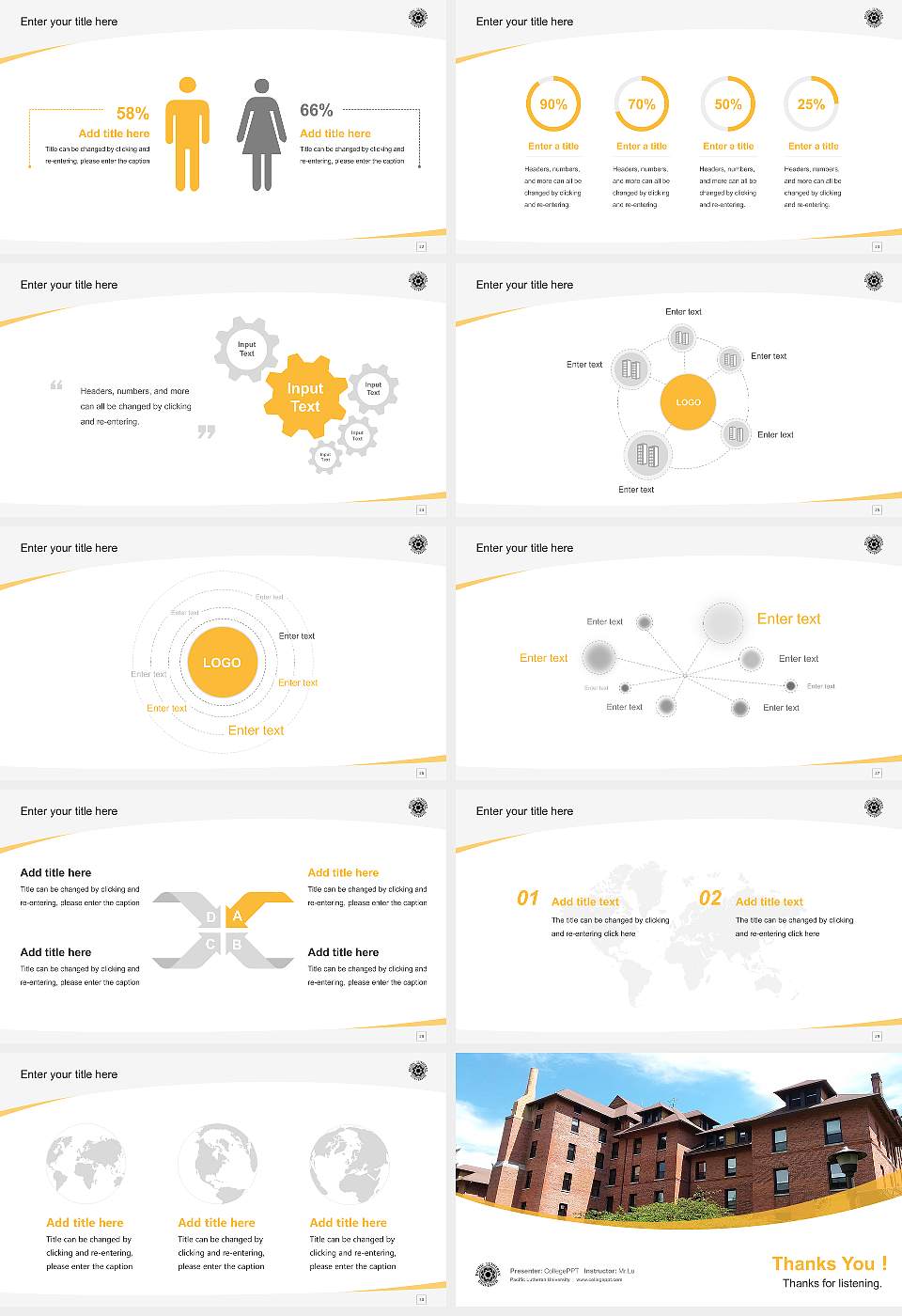 Pacific Lutheran University Course/Courseware Creation PPT Template16:9 ratio PPT effect preview image4