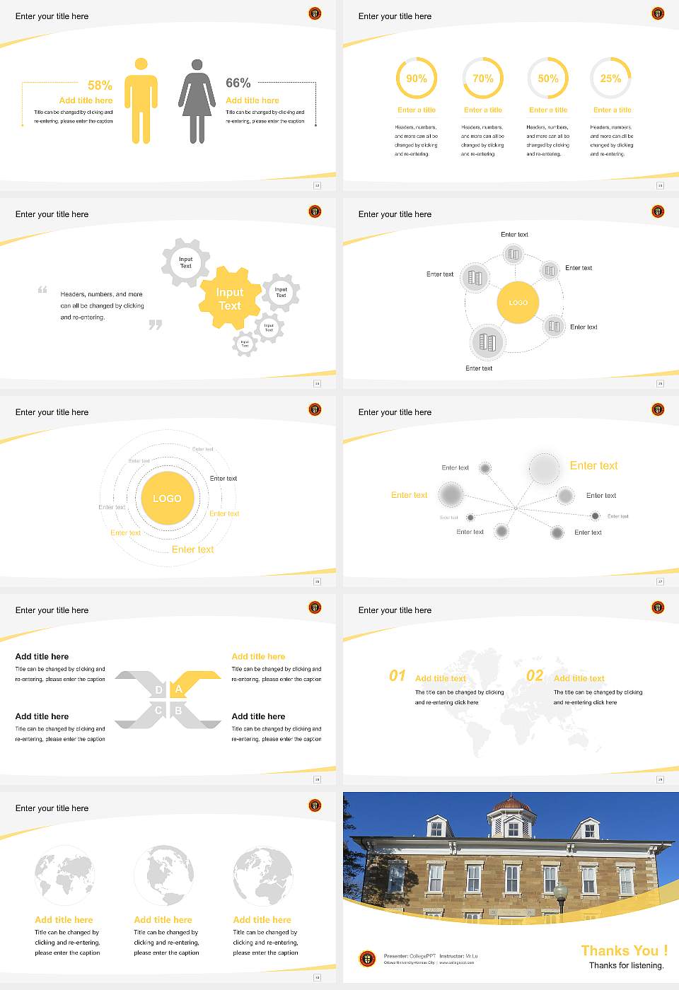 Ottawa University-Kansas City Course/Courseware Creation PPT Template16:9 ratio PPT effect preview image4