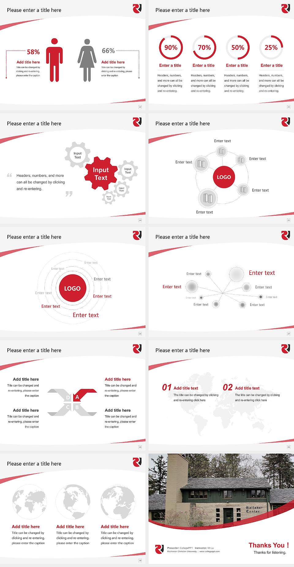 Rochester Christian University Course/Courseware Creation PPT Template4:3 ratio PPT effect preview image4