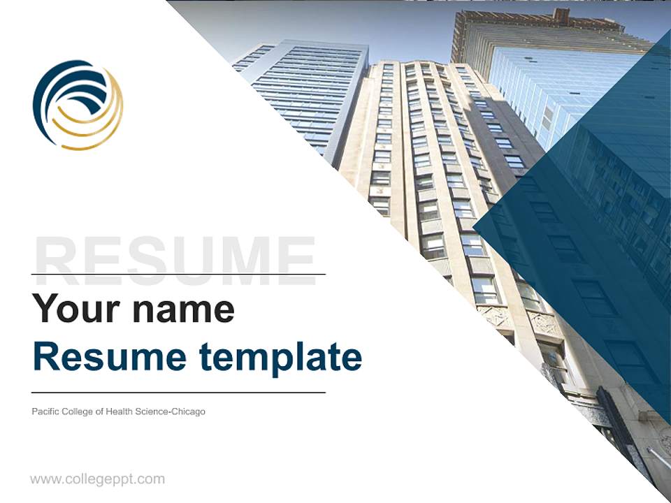 Pacific College of Health Science-Chicago Resume PPT Template4:3 ratio PPT effect preview image5