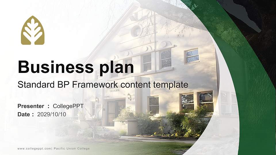 Pacific Union College Competition/Entrepreneurship Contest PPT Template16:9 ratio PPT effect preview image