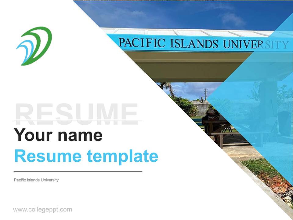 Pacific Islands University Resume PPT Template4:3 ratio PPT effect preview image5