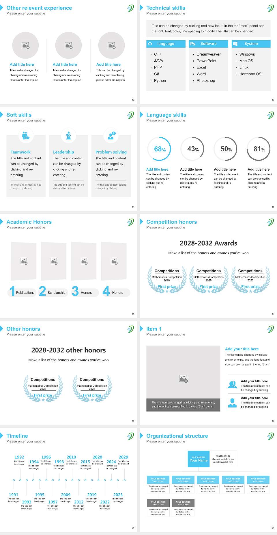 Pacific Islands University Resume PPT Template4:3 ratio PPT effect preview image3