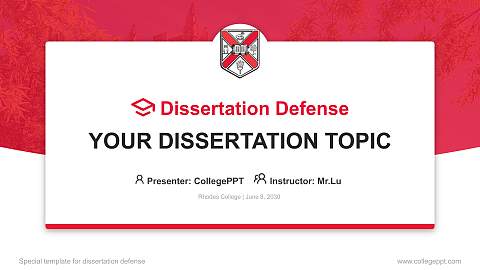 Rhodes College Graduation Thesis Defense PPT Template