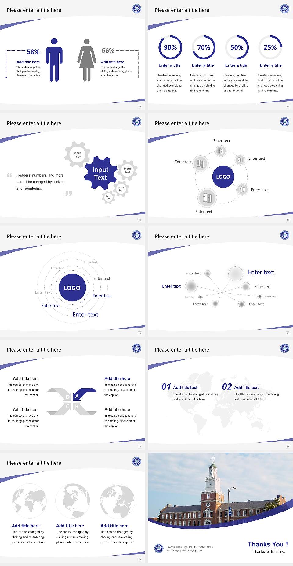 Rust College Course/Courseware Creation PPT Template4:3 ratio PPT effect preview image4