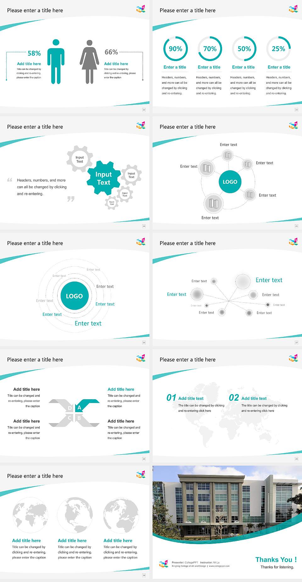 Ringling College of Art and Design Course/Courseware Creation PPT Template4:3 ratio PPT effect preview image4