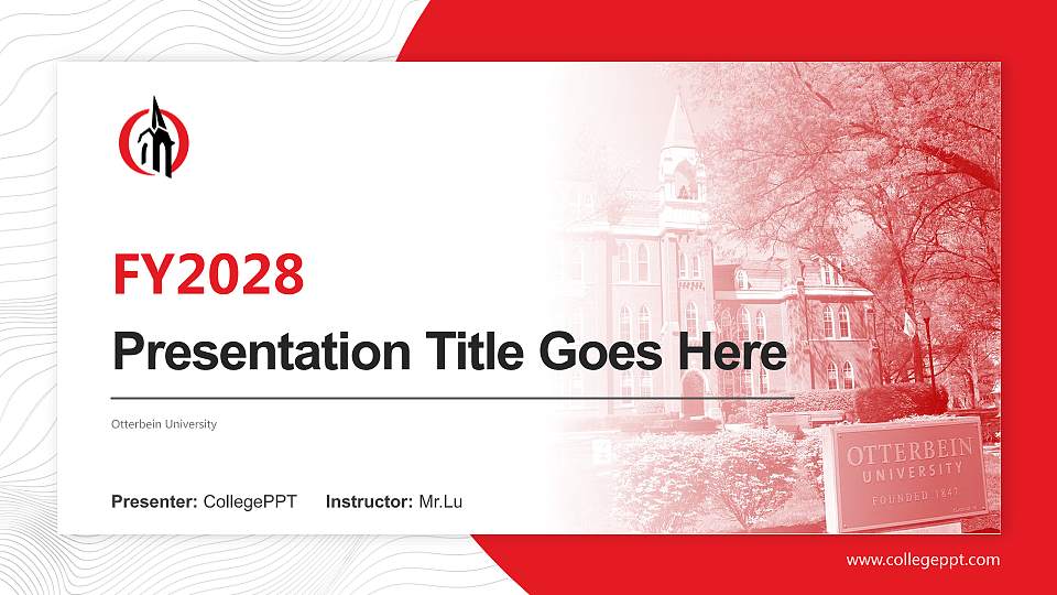 Otterbein University Academic Presentation/Research Findings Report PPT Template16:9 ratio PPT effect preview image