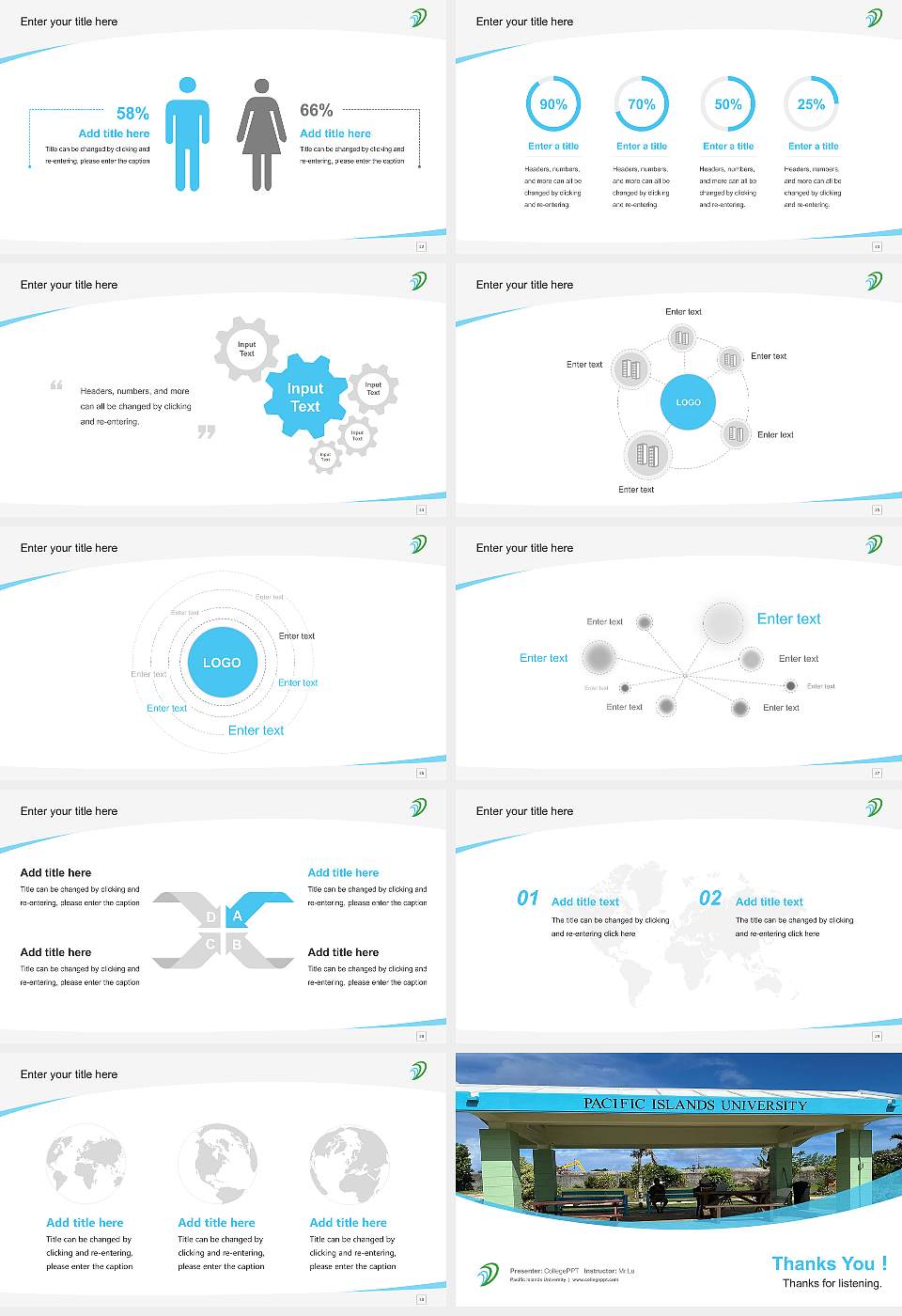 Pacific Islands University Course/Courseware Creation PPT Template16:9 ratio PPT effect preview image4