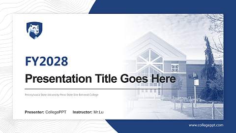 Pennsylvania State University-Penn State Erie-Behrend College Academic Presentation/Research Findings Report PPT Template