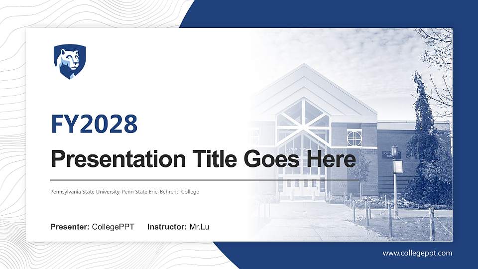 Pennsylvania State University-Penn State Erie-Behrend College Academic Presentation/Research Findings Report PPT Template16:9 ratio PPT effect preview image
