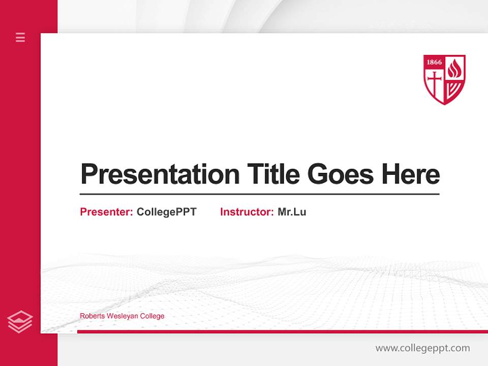 Roberts Wesleyan College Thesis Proposal/Graduation Defense PPT Template4:3 ratio PPT effect preview image5