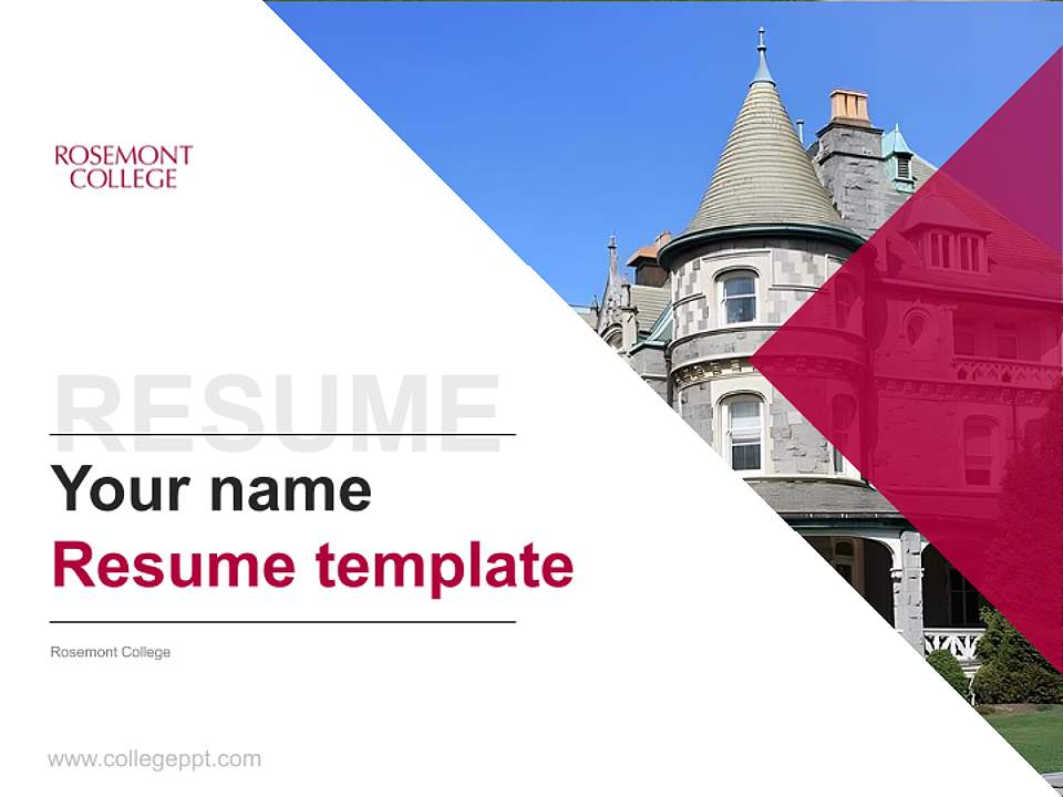 Rosemont College Resume PPT Template4:3 ratio PPT effect preview image5