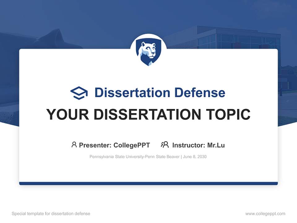 Pennsylvania State University-Penn State Beaver Graduation Thesis Defense PPT Template4:3 ratio PPT effect preview image7