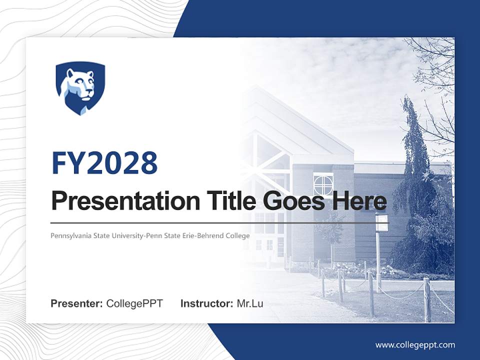 Pennsylvania State University-Penn State Erie-Behrend College Academic Presentation/Research Findings Report PPT Template4:3 ratio PPT effect preview image5