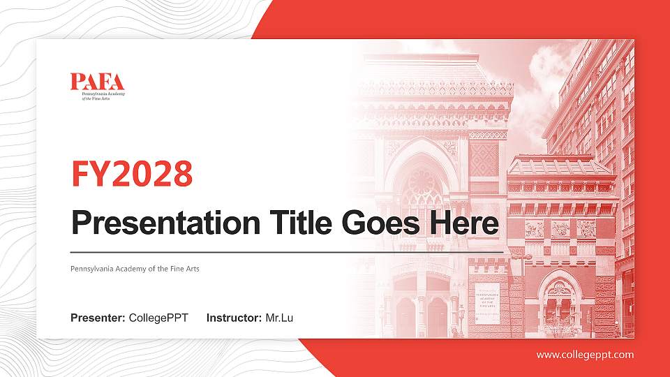 Pennsylvania Academy of the Fine Arts Academic Presentation/Research Findings Report PPT Template16:9 ratio PPT effect preview image