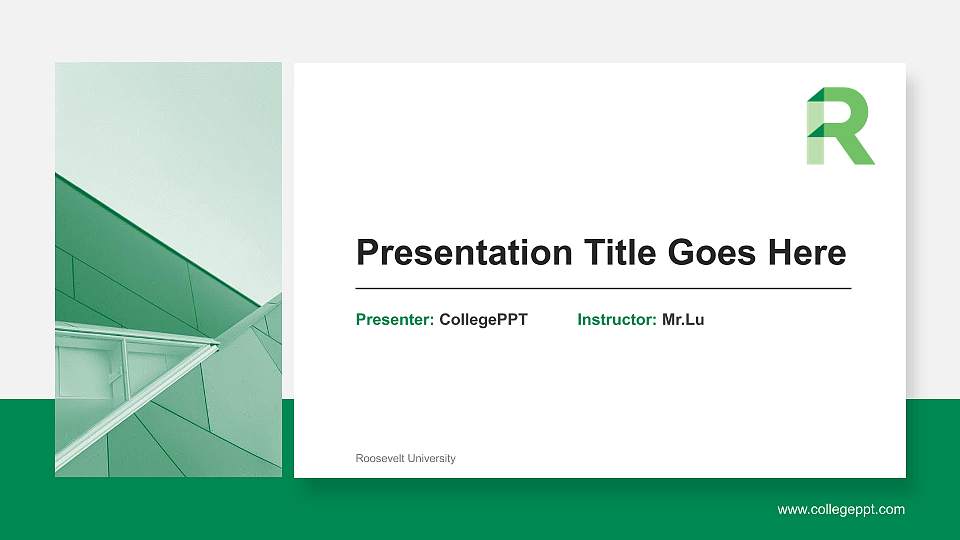 Roosevelt University General Purpose PPT Template16:9 ratio PPT effect preview image