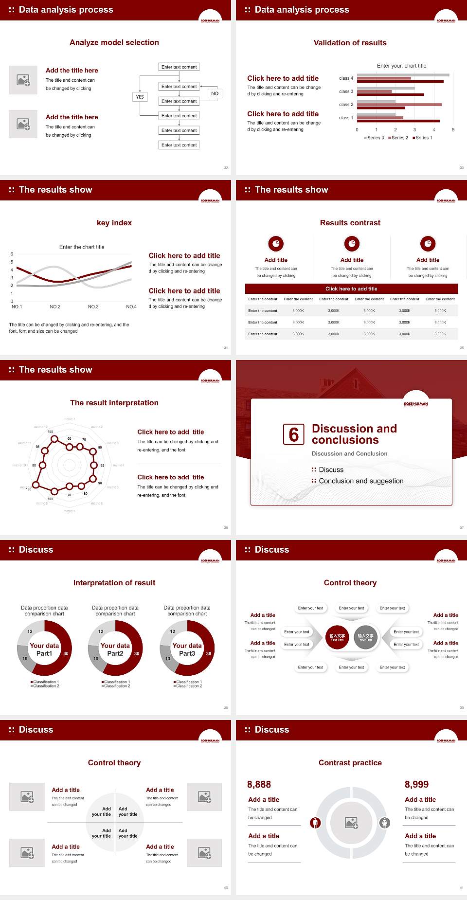 Rose-Hulman Institute of Technology Graduation Thesis Defense PPT Template4:3 ratio PPT effect preview image5