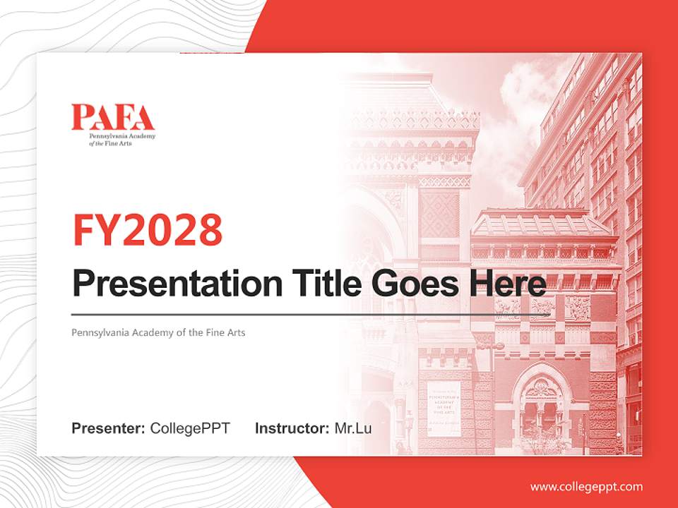 Pennsylvania Academy of the Fine Arts Academic Presentation/Research Findings Report PPT Template4:3 ratio PPT effect preview image5