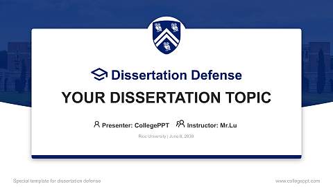 Rice University Graduation Thesis Defense PPT Template