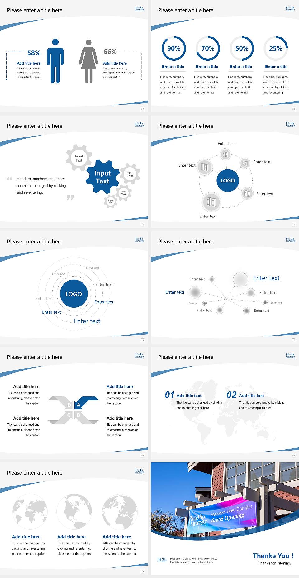 Palo Alto University Course/Courseware Creation PPT Template4:3 ratio PPT effect preview image4