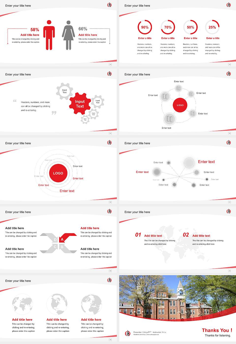 Otterbein University Course/Courseware Creation PPT Template16:9 ratio PPT effect preview image4