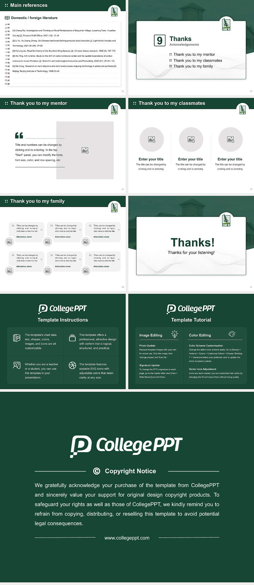 Paul Smith’s College Graduation Thesis Defense PPT Template4:3 ratio PPT effect preview image7