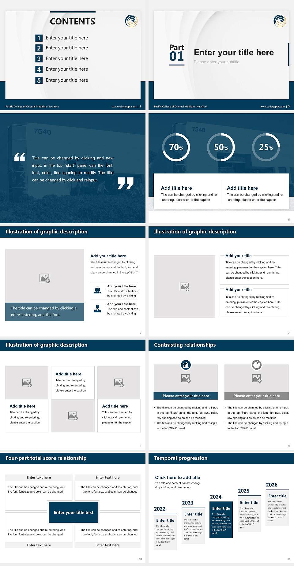 Pacific College of Oriental Medicine-New York Thesis Proposal/Graduation Defense PPT Template4:3 ratio PPT effect preview image2